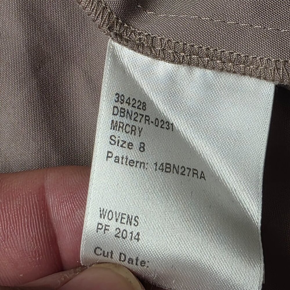 Lafayette 148 New York Taupe Short-Sleeve Peplum Top - Picture 6 of 8